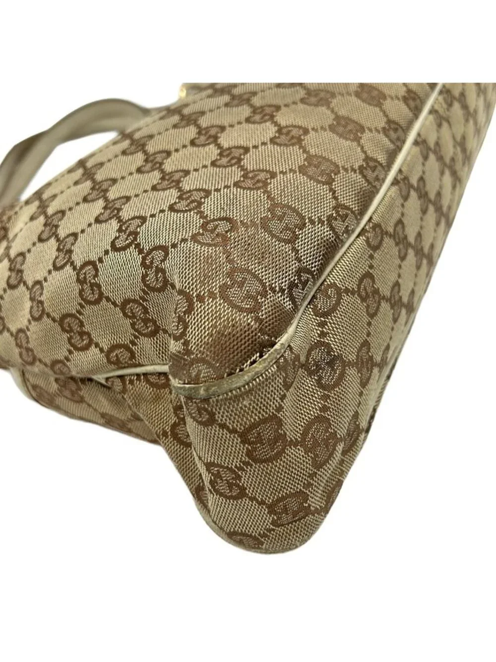 Gucci Tote Bag Eclipse Beige Dark Brown Ivory Leather